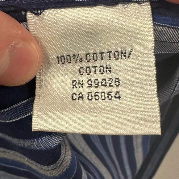 Men Bugatchi Shaped Fit Long Sleeve - Blue Stripped Shirt - Picture 4 of 8